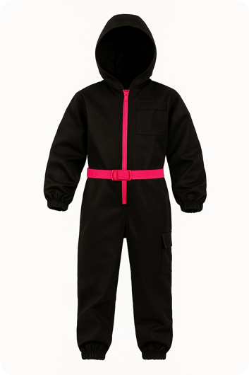 New squid game costume for kids black