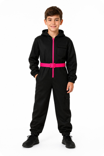 New squid game costume for kids black