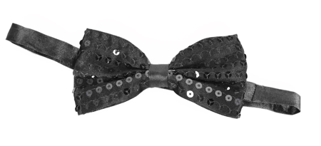 Noeud papillon à paillettes noir