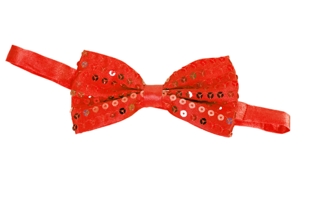 Noeud papillon à paillettes rouge