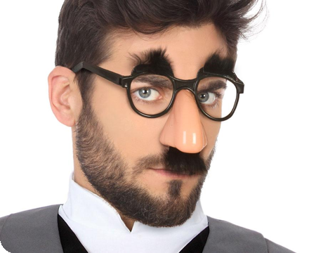 nose with glasses and mustache