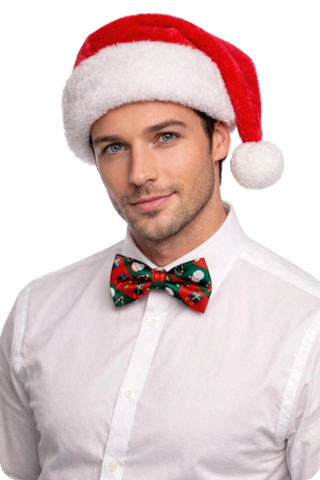 Nœud en satin avec motif de Noël