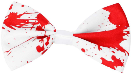 Nœud papillon en satin avec des éclaboussures de sang