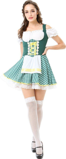 Oktoberfest Tirolerjurk Groen - Kort