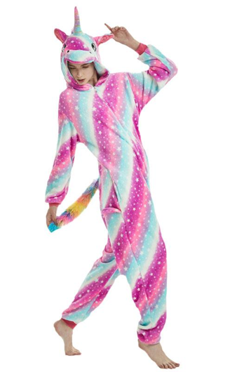 Onesie eenhoorn galaxy/star volwassen