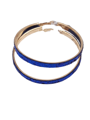 Oorbellen grote ring glitter Blauw