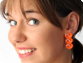 Oorbellen hearts oranje met steentjes