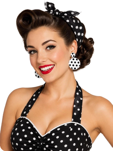 oorbellen retro wit met zwarte bolletjes