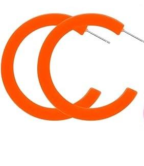 Oorringen Neon oranje Groovy