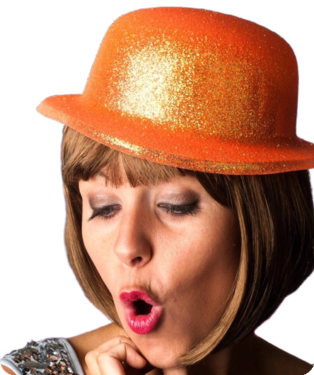 Orange chapeau melon pailleté
