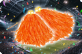 oranje cheerleader pompons