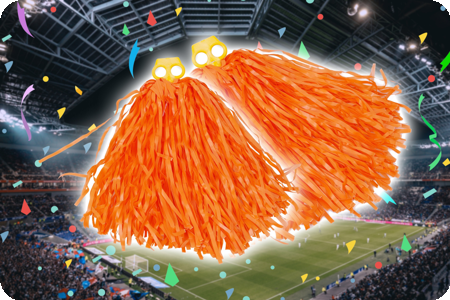 oranje cheerleader pompons