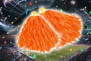 oranje cheerleader pompons