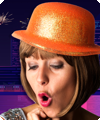 Oranje Glitter Bolhoed funky color