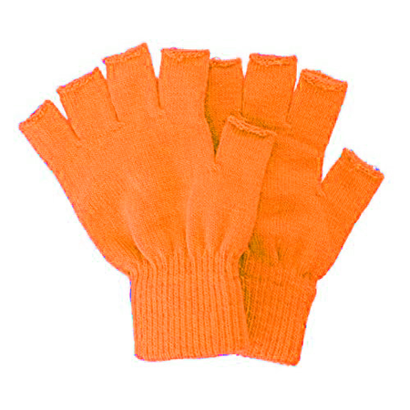 Oranje Handschoenen zonder Vingers - Gebreid
