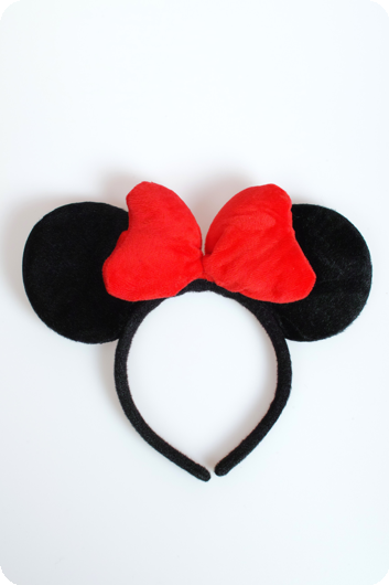 Oreilles Minnie Mouse avec noeud rouge Luxe