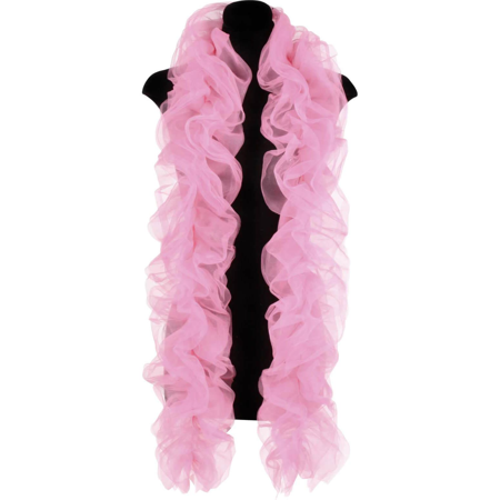 Organza boa sjaal de luxe roze