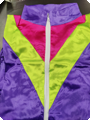 Paarse retro training met roze en groene streep