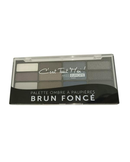 Palette de fards à paupières 12 COULEURS N°01 brun foncé