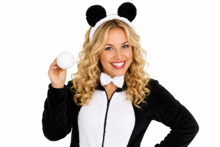 Panda Haarband - Oortjes, Strik en Staart