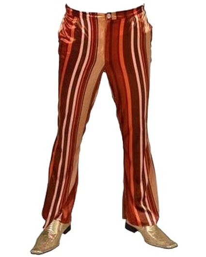 Pantalon en velours rayé orange des années 70.