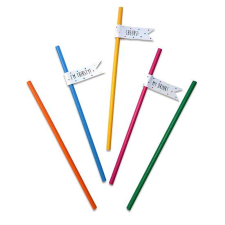 Papieren Rietjes Festive colors (20st)
