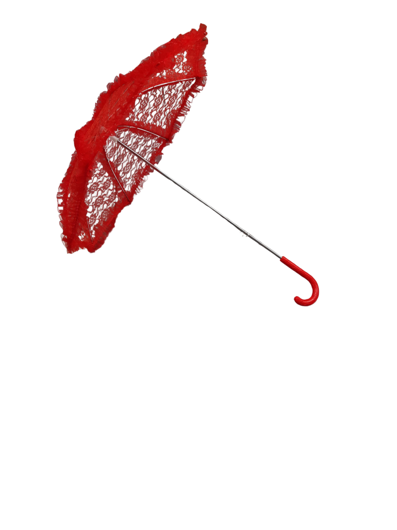 Parapluie en dentelle rouge