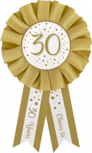 Party Rosettes gold/white - 30