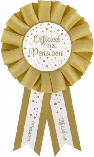Party Rosettes gold/white -pensioen