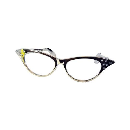 Partybril mega sixties zilver