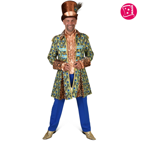 Peacock print jacket for men's carnival
