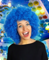 perruque afro jumbo bleu