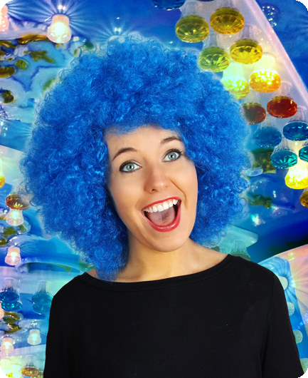 perruque afro jumbo bleu