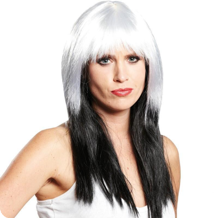Perruque blanche noire Annika