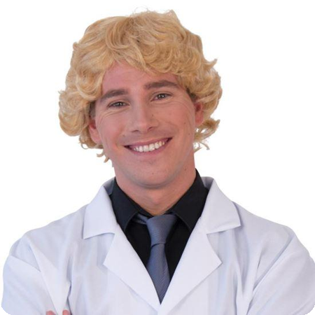 Perruque blonde d'hommes aux cheveux bouclés