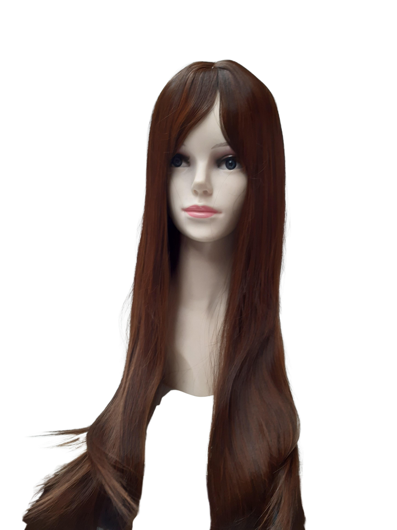 Perruque brune longue de luxe en kanekalon Severine