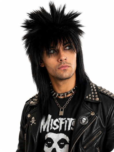 Perruque de Punk Rock noire
