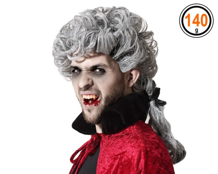 Perruque de vampire médiéval gris