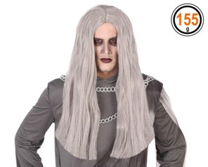 perruque halloween 60 cm gris