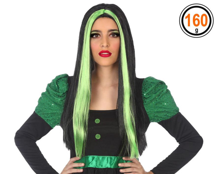 perruque halloween 60cm vert