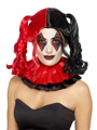 Perruque Harlequin rouge et noir