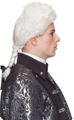 Perruque historique de noble de luxe avec queue blanche