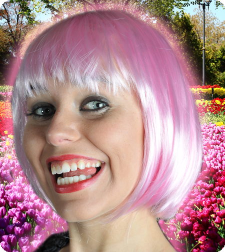 Perruque rose Sophia