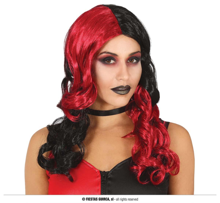 Perruque rouge noire Harley
