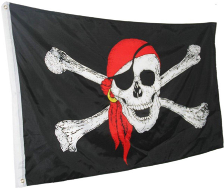 Piraten vlag Skull Red 160 x 90 cm