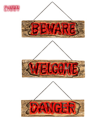 Pk  6 FLASHING LIGHTS SIGNS 45 cm - 3 styles assorted