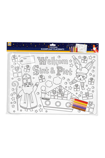 Placemats / kleurplaten x 4 Sinterklaas 48 x 33 cm