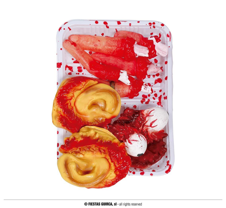 Plaque avec des parties du corps