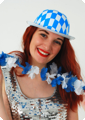Plastic bolhoed geruit blauw of rood