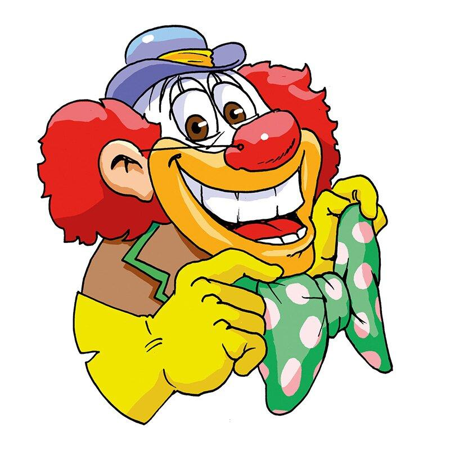 plastic clown met strik 45 x 78 cm